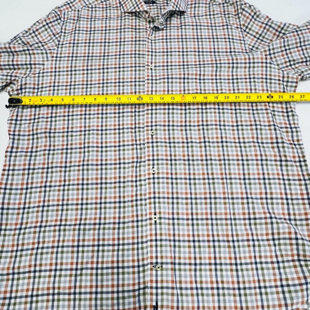 NWOT JOHNNIE-O TOP SHELF PUMPKIN GUFFY PLAID BUTTON DOWN SHIRT XXL Orange Blue - Picture 7 of 10